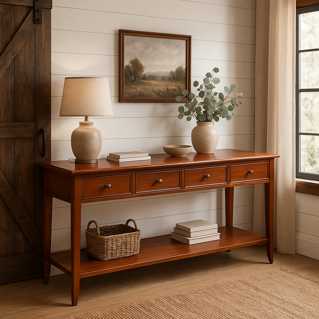 Custom Hardwood Buffet Table – Handcrafted to Fit Your Space