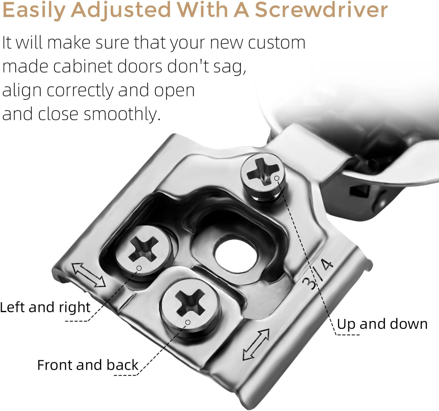 Soft Close Cabinet Hinges – Satin Nickel | Multiple Overlay Options | Adjustable for Perfect Fit
