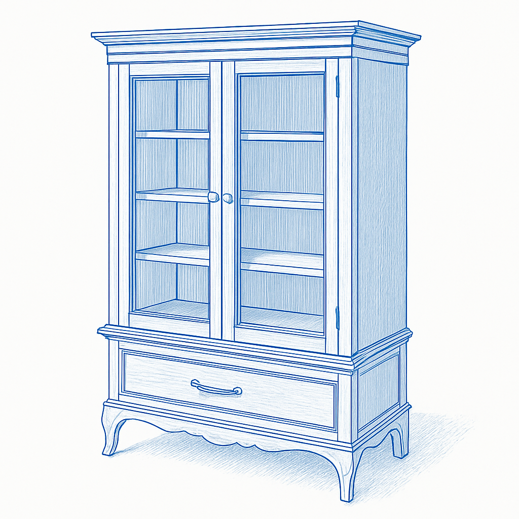 Custom Hardwood Curio Cabinet – Showcase Your Treasures in Style
