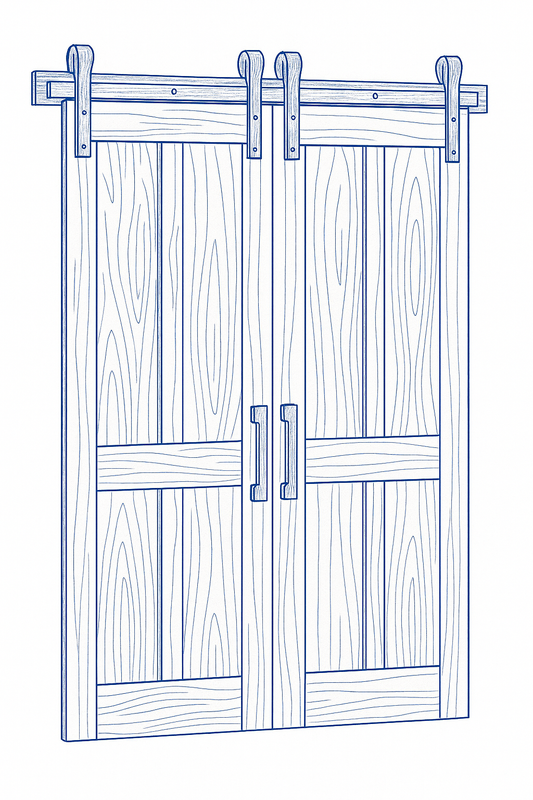 Custom Hardwood Barn Doors – Walnut, White Oak, Cherry, Mahogany, Maple, Sapele | Handmade Sliding Interior Doors