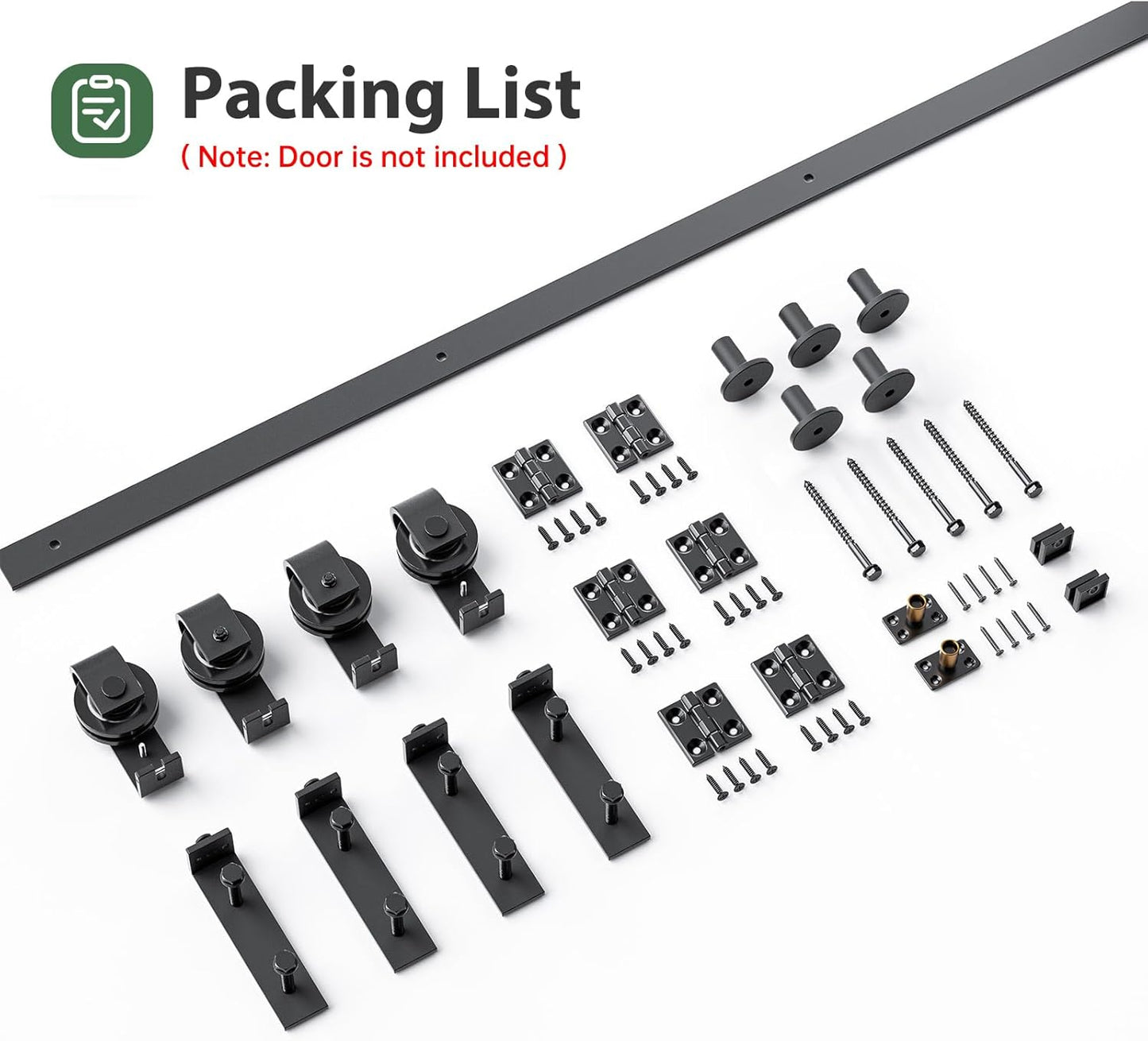 Black Bi-Fold Sliding Barn Door Track Kit | Smooth & Quiet Operation | J-Shape Roller(Doors not included.)