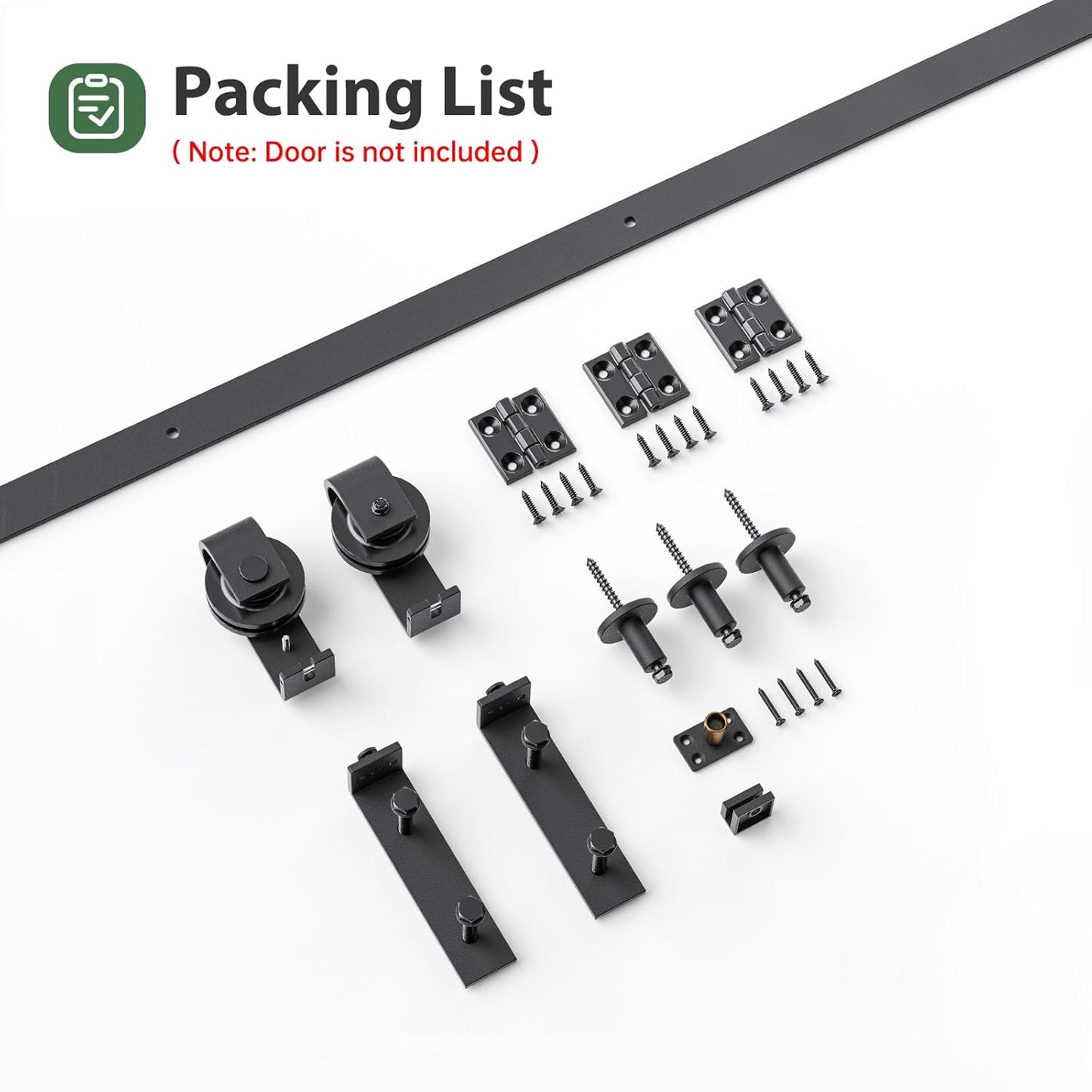 Black Bi-Fold Sliding Barn Door Track Kit | Smooth & Quiet Operation | J-Shape Roller(Doors not included.)