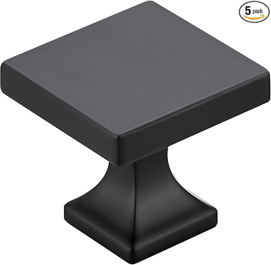 Square Cabinet Knobs | Matte Black, Brushed Nickel, Brushed Brass