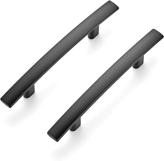 Curved Cabinet Pulls – 5 3/16" Length | 3" Hole Center | Matte Black, Brushed Nickel, Brushed Brass, Oil Rubbed Bronze | Multiple Quantities Available