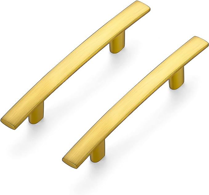 Curved Cabinet Pulls – 5 3/16" Length | 3" Hole Center | Matte Black, Brushed Nickel, Brushed Brass, Oil Rubbed Bronze | Multiple Quantities Available