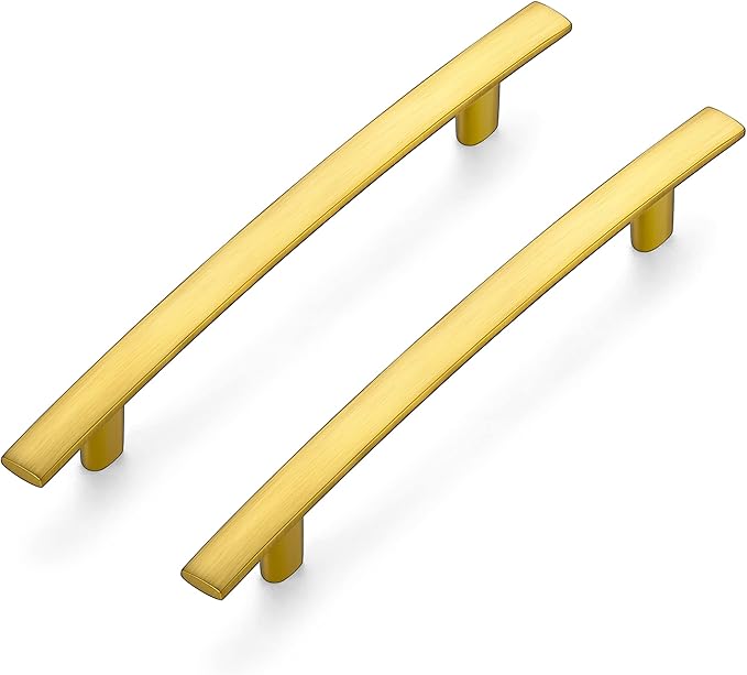 Curved Cabinet Pulls – 7 1/4" Length | 5" Hole Center | Matte Black, Brushed Nickel, Brushed Brass, Oil Rubbed Bronze | Multiple Quantities Available