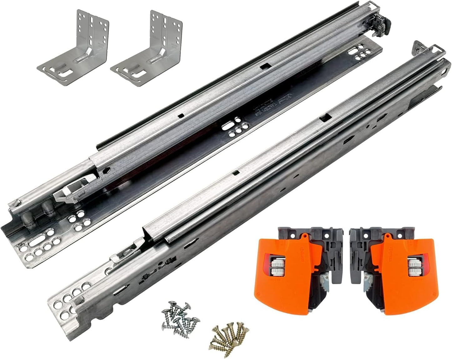 21" Undermount Drawer Slides | Soft Close | Full Extension | Concealed | 100 Lbs. Weight Capacity | For 3/4 Inch Thick Drawers