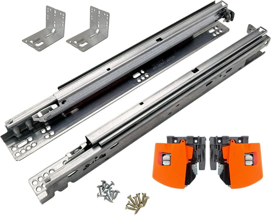 21" Undermount Drawer Slides | Soft Close | Full Extension | Concealed | 100 Lbs. Weight Capacity | For 3/4 Inch Thick Drawers