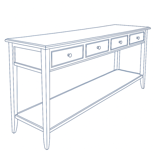 Custom Hardwood Buffet Table – Handcrafted to Fit Your Space