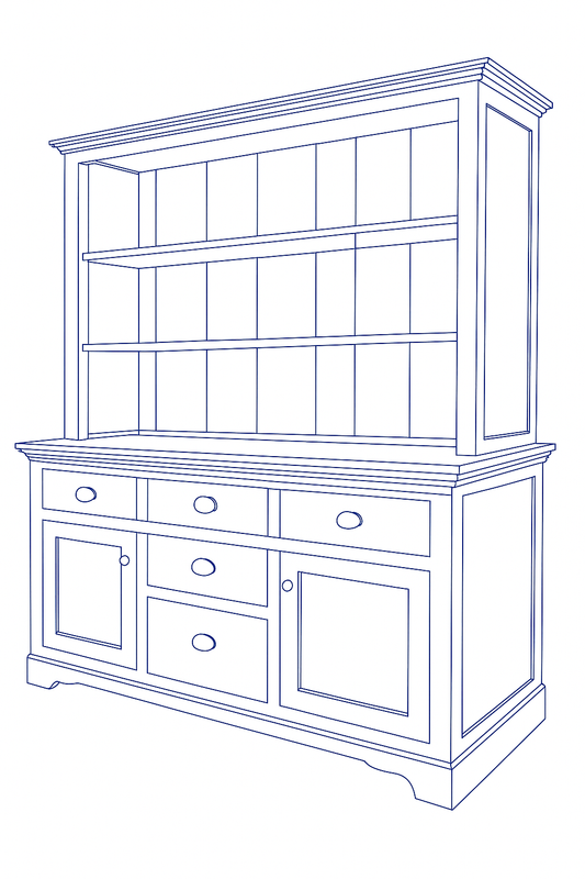 Custom Hardwood Buffet Table with Hutch – Handcrafted to Fit Your Space Perfectly