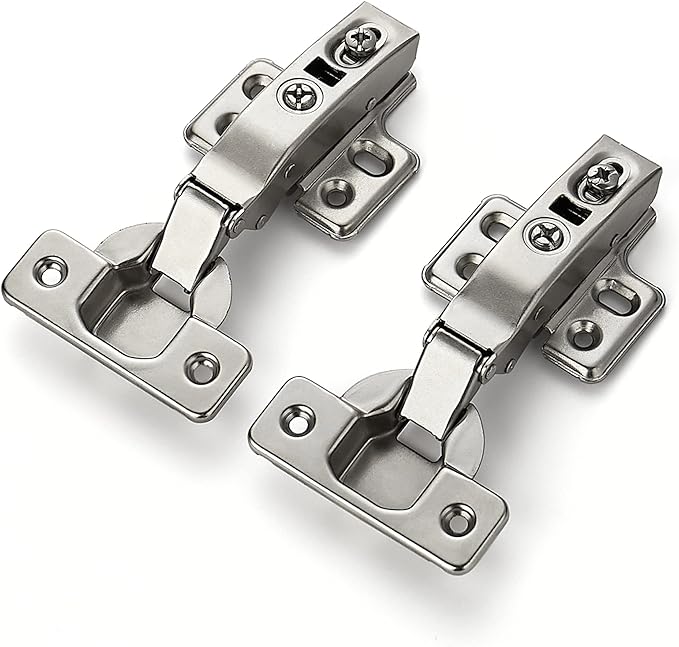European Style Soft Close Frameless Cabinet Hinges – Satin Nickel | Multiple Overlays | 3-Way Adjustable