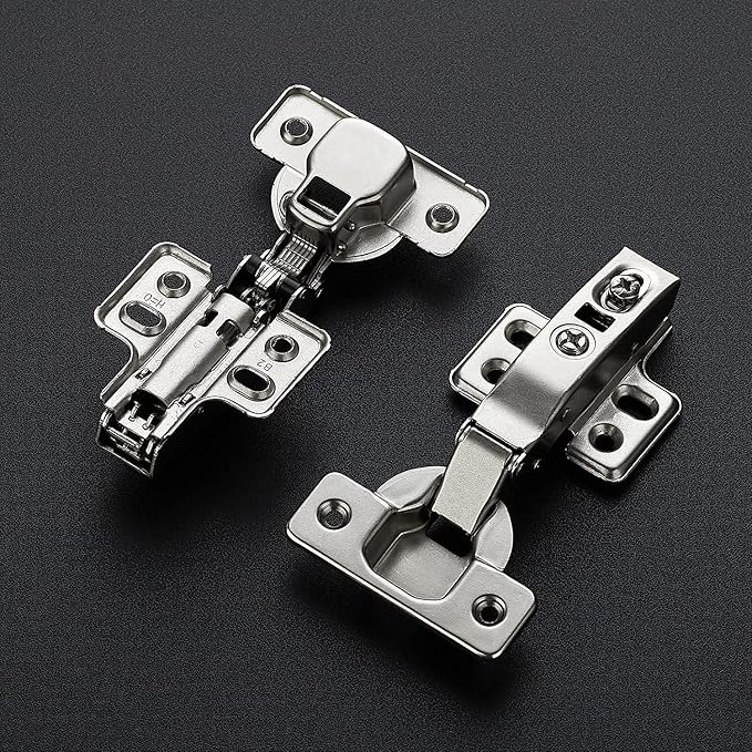 European Style Soft Close Frameless Cabinet Hinges – Satin Nickel | Multiple Overlays | 3-Way Adjustable