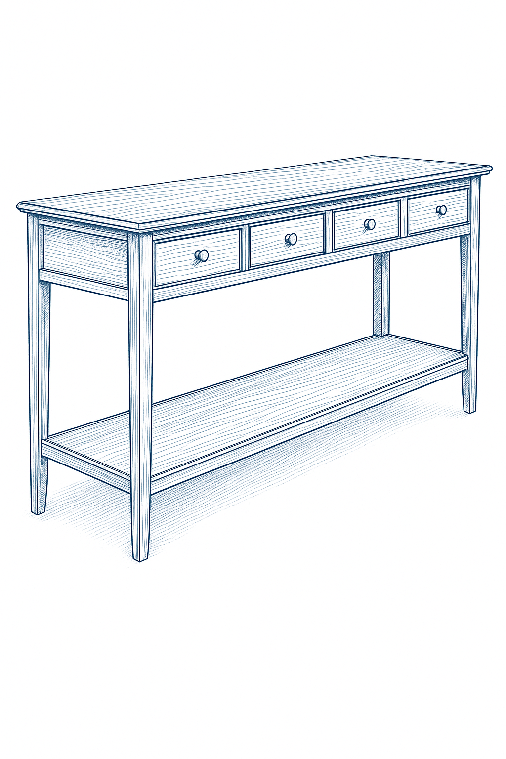 Custom Hardwood Buffet Table – Handcrafted to Fit Your Space
